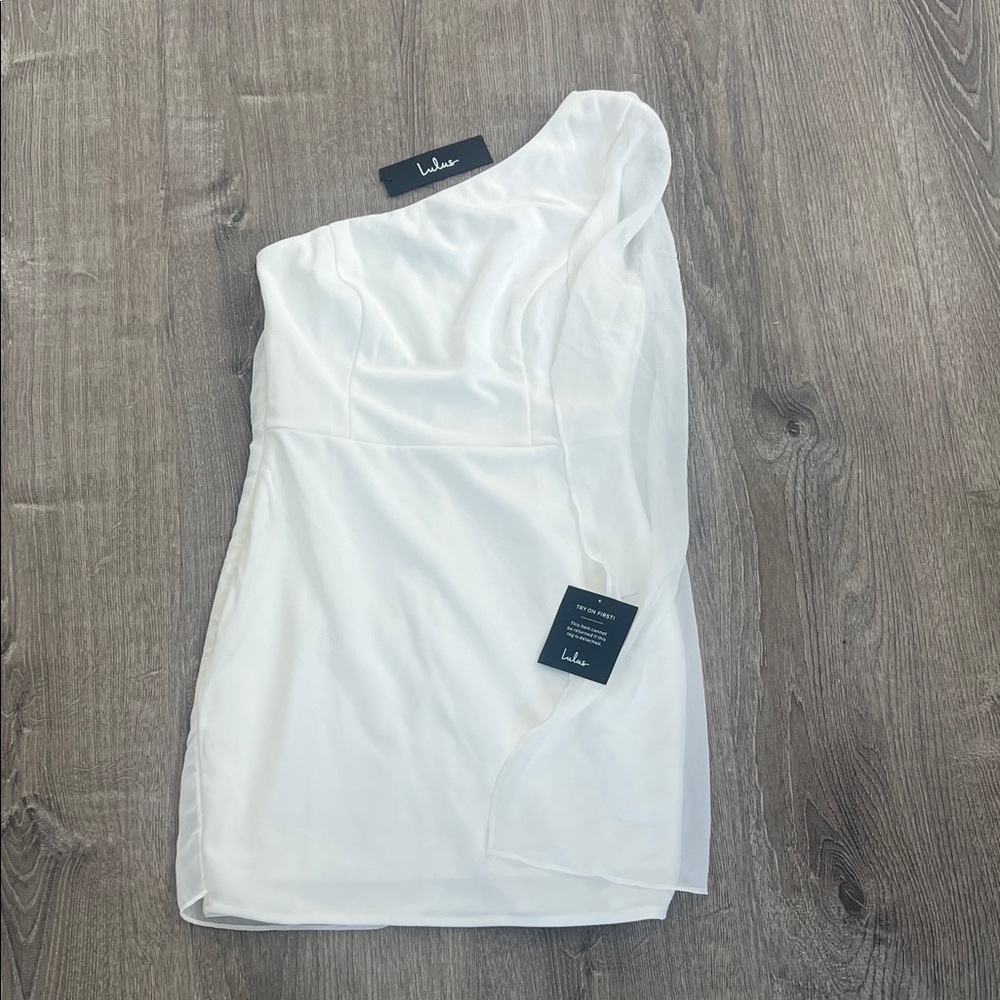 Lulus Ivory One-Shoulder Dress